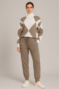 Ensemble 2 pièces- pull col roulé et pantalon style graphique moderne MAX for ME