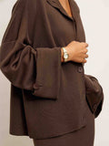 Ensemble 3 pièces cardigan débardeur jupe - Polyvalence élégante moderne - MAX FOR ME Marron Chocolat / S MAX for ME