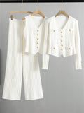 Ensemble 3 pièces en maille - cardigan gilet et pantalon large style moderne - MAX FOR ME MAX for ME
