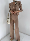 Ensemble 3 pièces en maille - cardigan gilet et pantalon large style moderne - MAX FOR ME MAX for ME