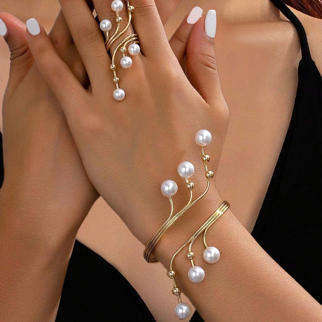 Ensemble bague bracelet géométrique femme lifestyle élégance quotidienne MAX FOR ME