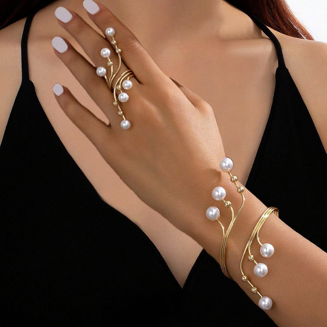 Ensemble bague bracelet géométrique femme lifestyle élégance quotidienne MAX FOR ME