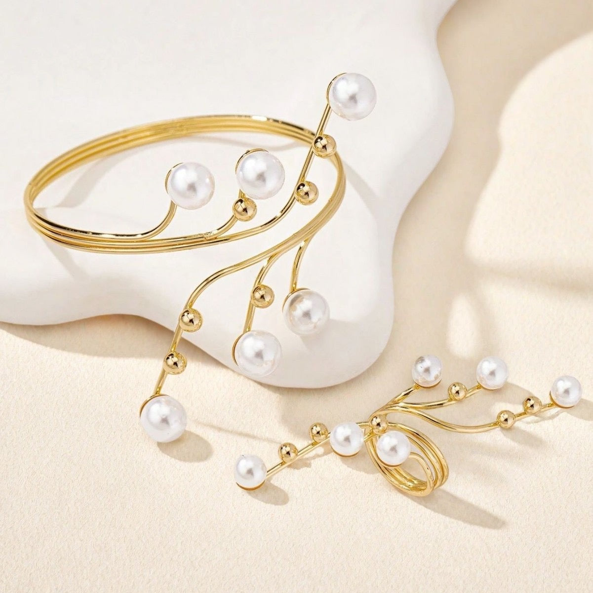 Ensemble bague bracelet géométrique femme parure coordonnée harmonie MAX FOR ME