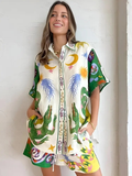 MAX for ME Multicolore / 46 Ensemble Chemise et Short Imprimé