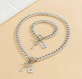 Ensemble collier bracelet clé cadenas femme coordination couple MAX FOR ME