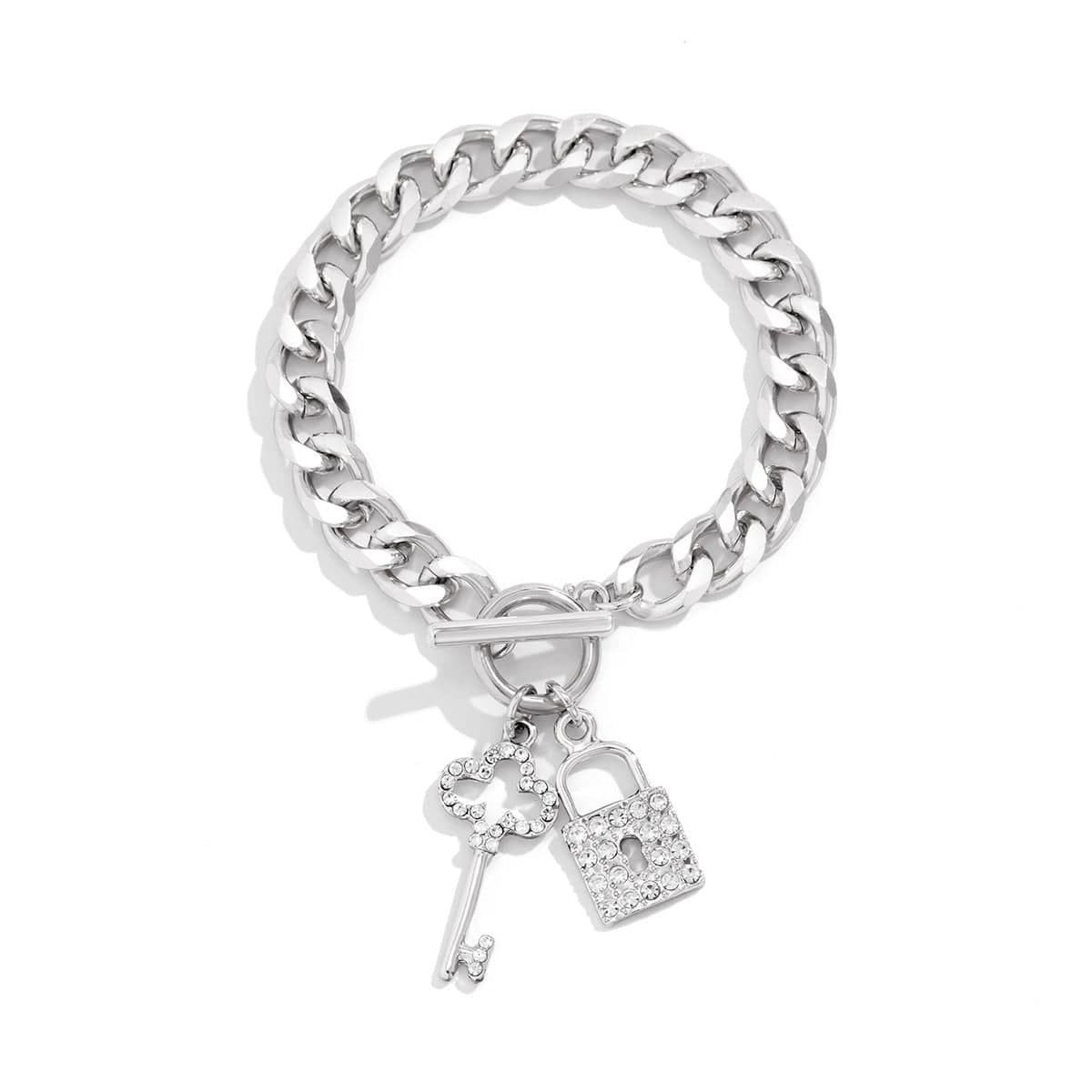 Ensemble collier bracelet clé cadenas femme strass romantique moderne MAX FOR ME MAX for ME