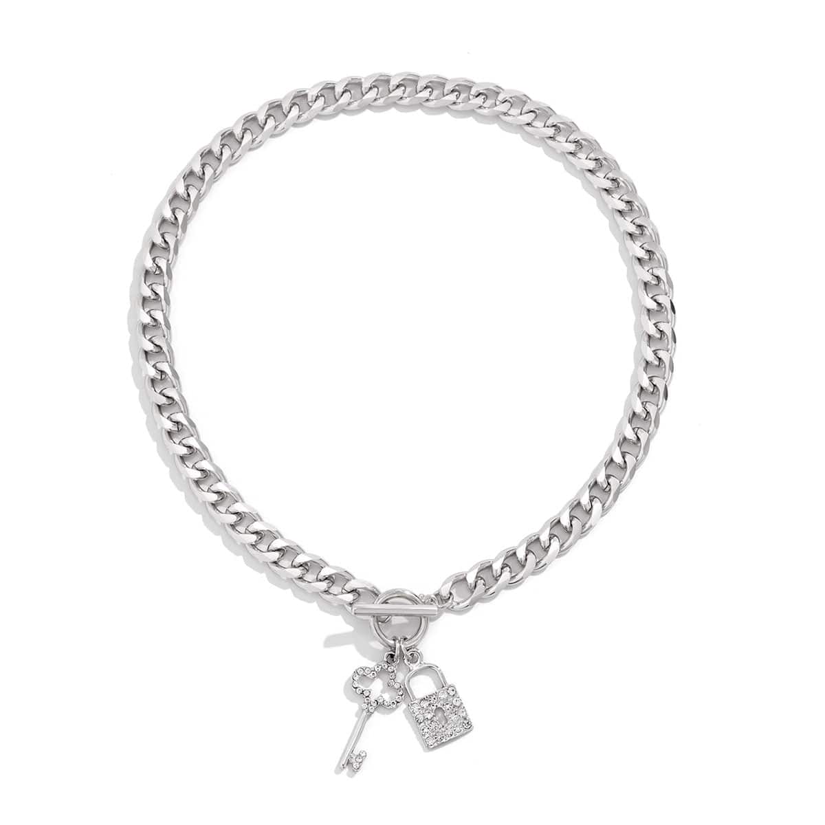 Ensemble collier bracelet clé cadenas femme strass romantique moderne MAX FOR ME MAX for ME