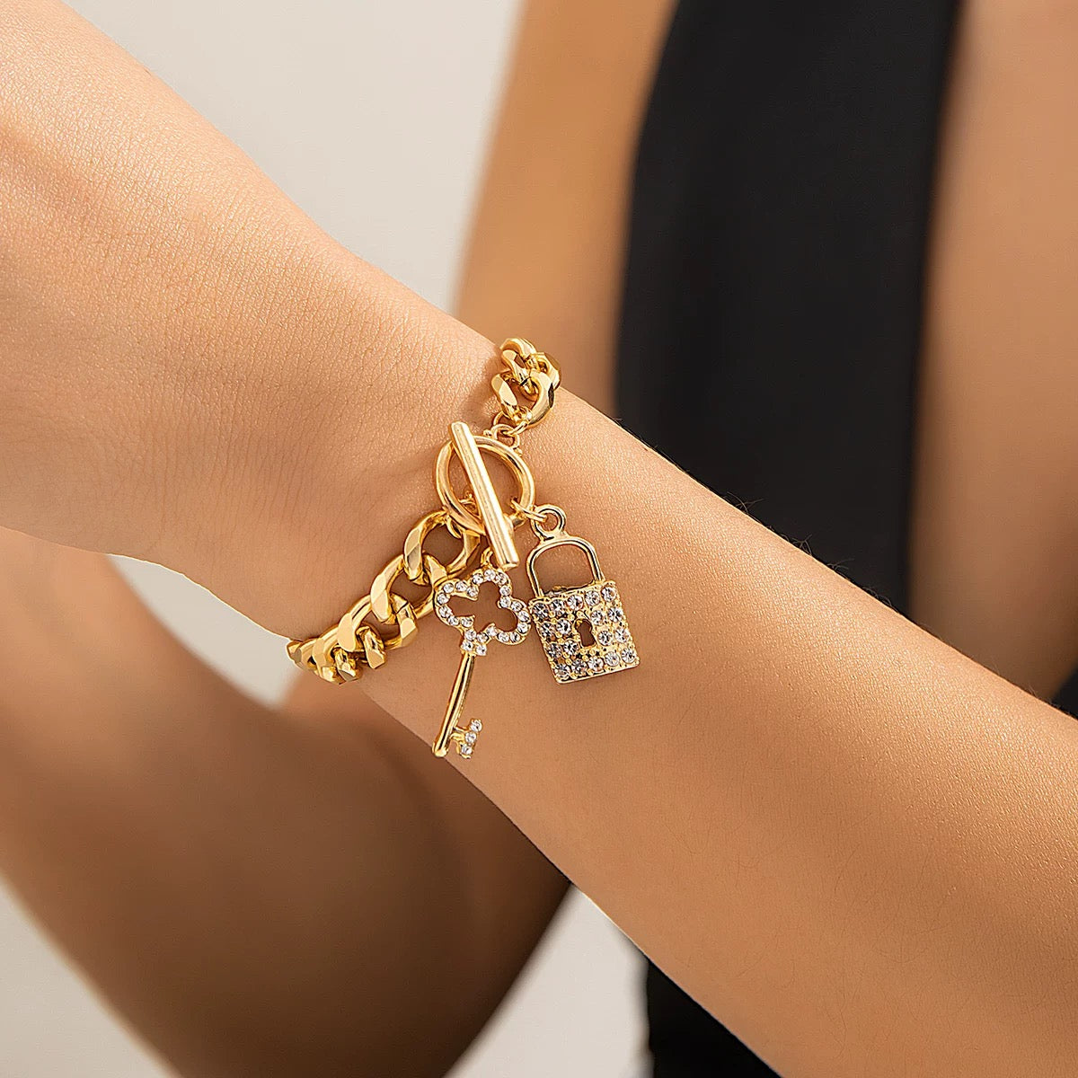 Ensemble collier bracelet clé cadenas femme symboles amour MAX FOR ME