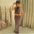Ensemble de soirée jupe et top halter - une silhouette spectaculaire - MAX FOR ME MAX FOR ME