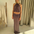 Ensemble de soirée jupe et top halter - une silhouette spectaculaire - MAX FOR ME MAX FOR ME