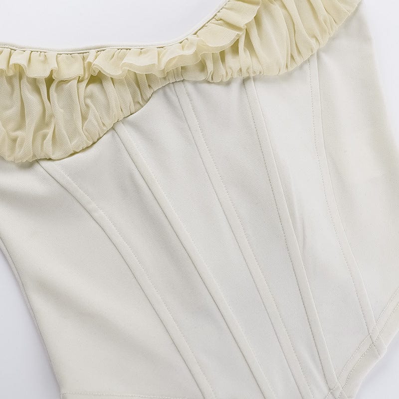 Ensemble deux pièces corset et jupe courte – Style romantique à volants pour occasions spéciales MAX FOR ME