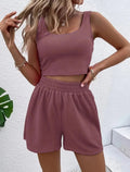 MAX for ME Camel / 34 Ensemble Deux Pièces Décontracté et Décontracté pour Femme, Short en Fibre artificiel astique, Vêtements de Maison, Nouvelle Collection d'Été