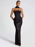 Ensemble Deux Pièces Femme – Haut Court et Jupe Maxi Slim Noir / XL MAX FOR ME