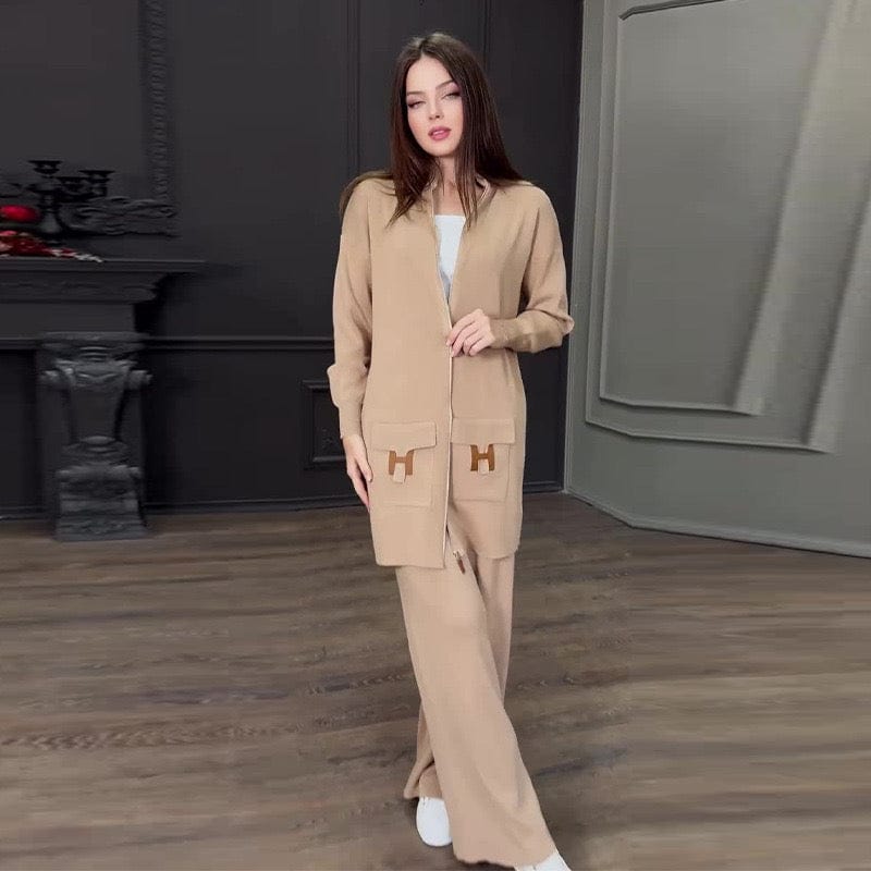 Ensemble femme- cardigan mi-long et pantalon coordonné style moderne MAX for ME