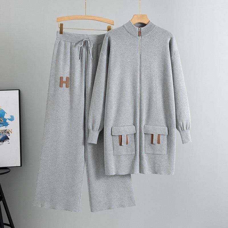 Ensemble femme- cardigan mi-long et pantalon coordonné style moderne MAX for ME