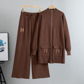 Ensemble femme- cardigan mi-long et pantalon coordonné style moderne MAX for ME