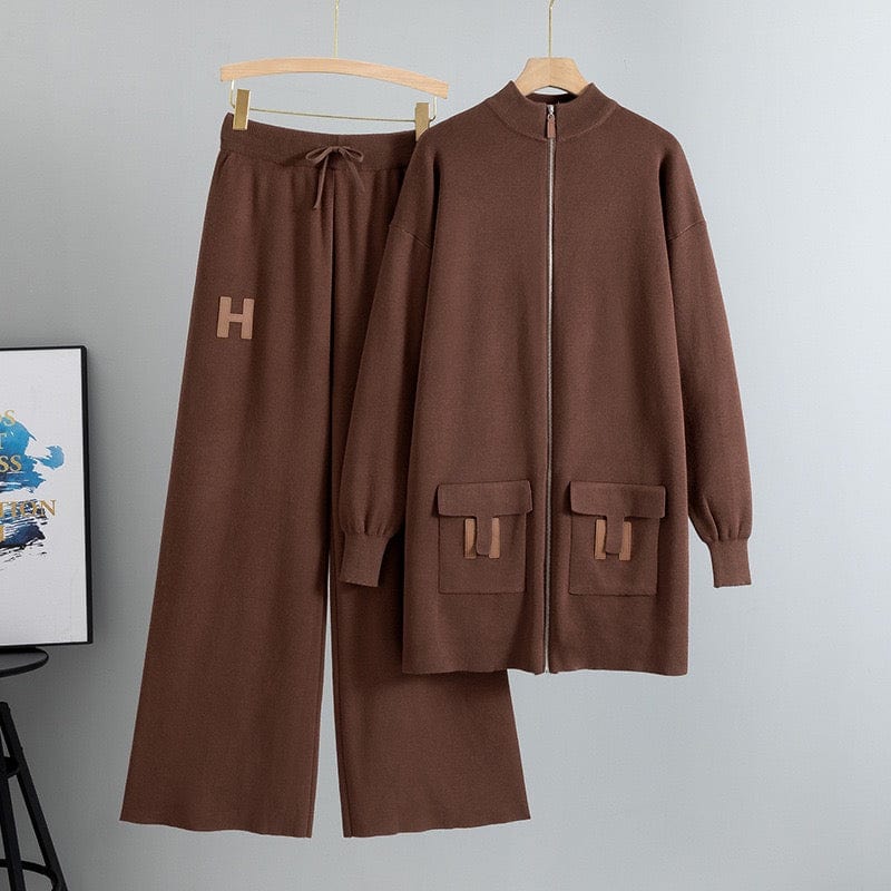 Ensemble femme- cardigan mi-long et pantalon coordonné style moderne MAX for ME