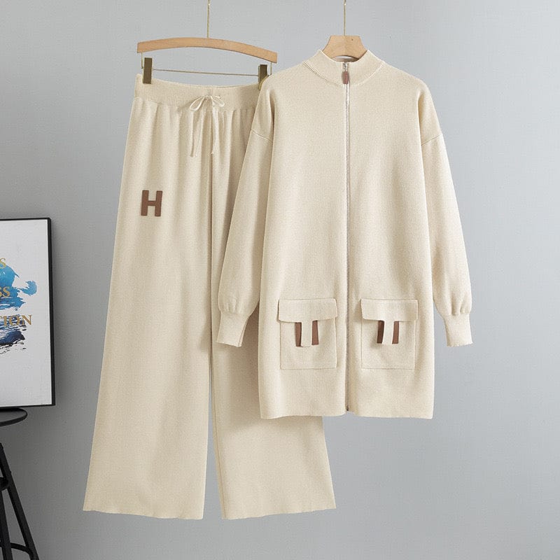 Ensemble femme- cardigan mi-long et pantalon coordonné style moderne MAX for ME