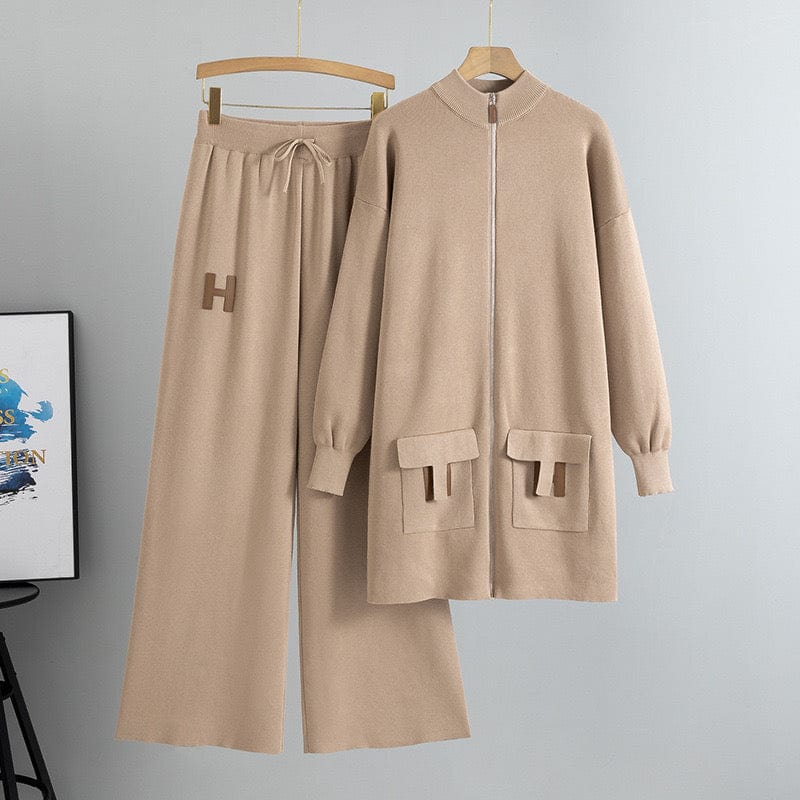 Ensemble femme- cardigan mi-long et pantalon coordonné style moderne MAX for ME