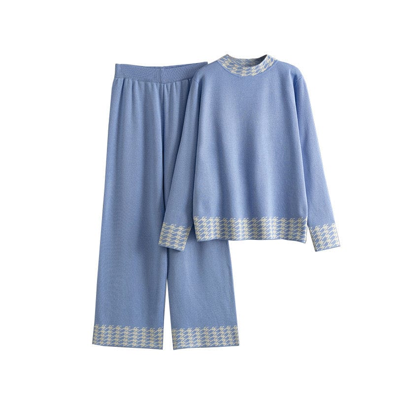 Ensemble femme en maille à motif pied-de-poule – Élégance douce et confort structuré MAX for ME
