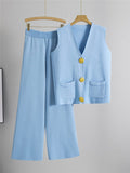Ensemble gilet sans manches pantalon droit coordonné style moderne - sophistication épurée - MAX FOR ME MAX for ME