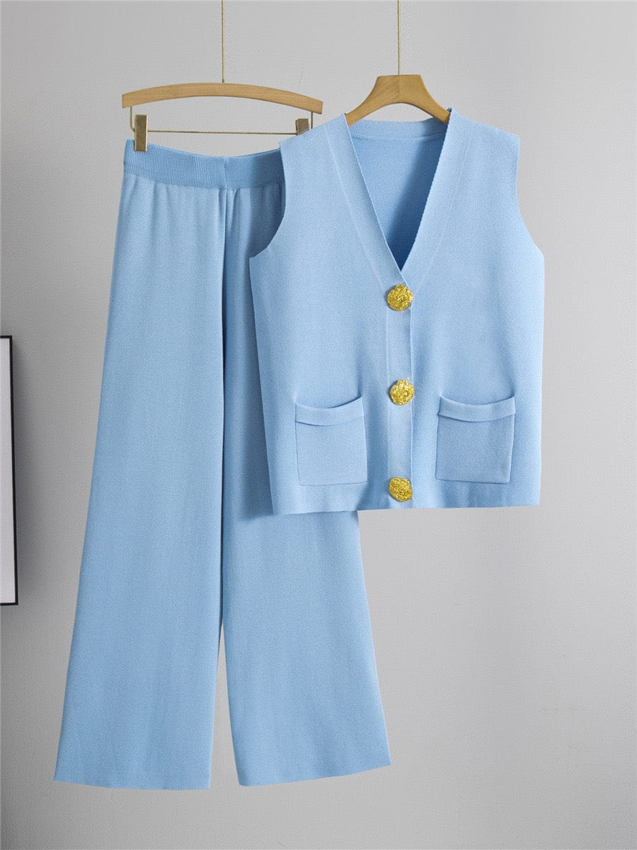 Ensemble gilet sans manches pantalon droit coordonné style moderne - sophistication épurée - MAX FOR ME MAX for ME