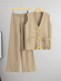 Ensemble gilet sans manches pantalon droit coordonné style moderne - sophistication épurée - MAX FOR ME MAX for ME