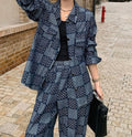 Ensemble jean femme chic luxueux veste pantalon large automne hiver MAX FOR ME Bleu clair / S MAX for ME