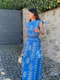 Ensemble jupe longue et top brodé - une allure bohème-chic - MAX FOR ME Bleu brumeux / S MAX FOR ME