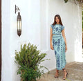 Ensemble jupe longue et top brodé - une allure bohème-chic - MAX FOR ME Vert / S MAX FOR ME