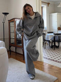 Ensemble maille pull zippée et pantalon large confort - MAX FOR ME Gris foncé / S MAX for ME