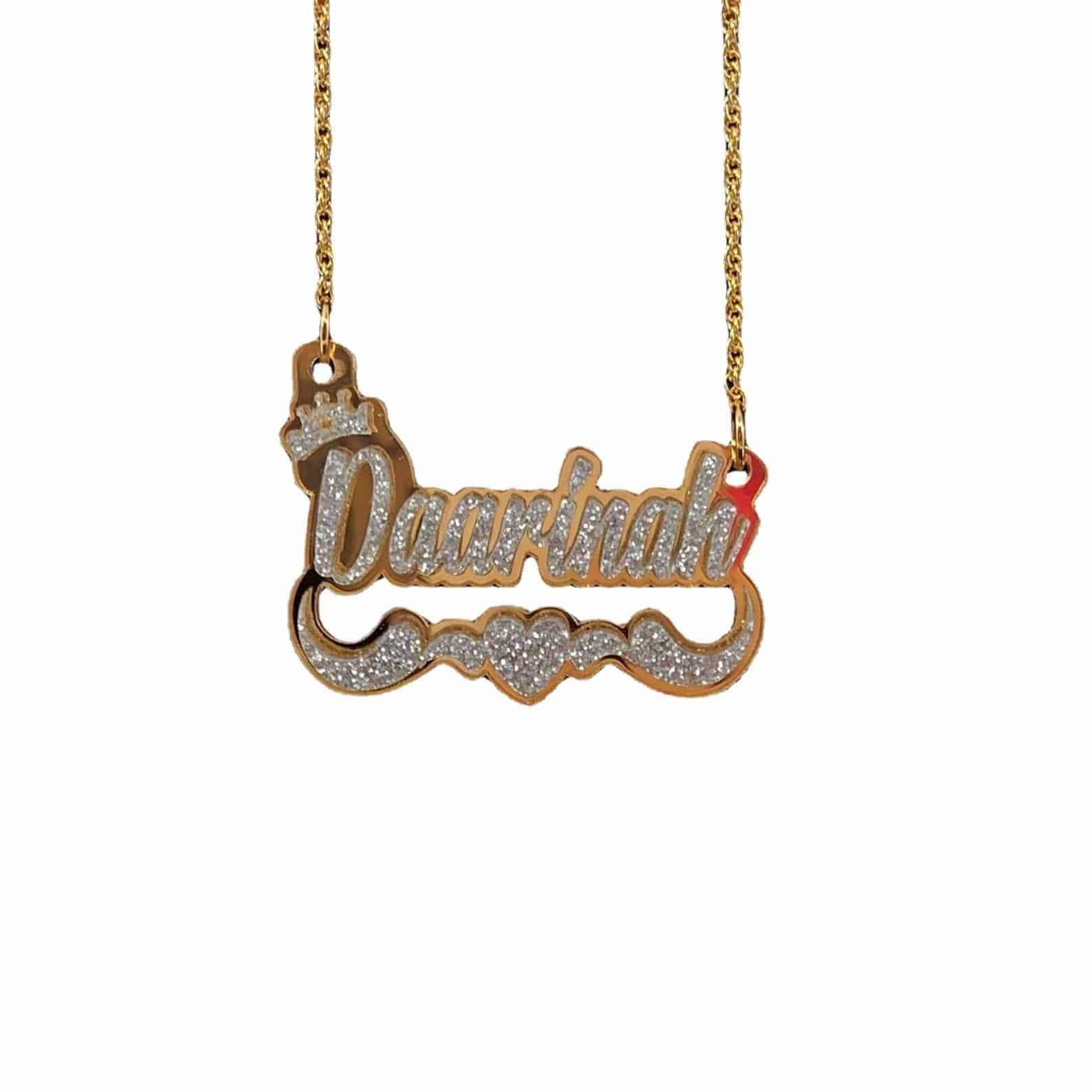 Ensemble Personnalisé – Collier et Boucles d’Oreilles doré avec strass Or MAX for ME