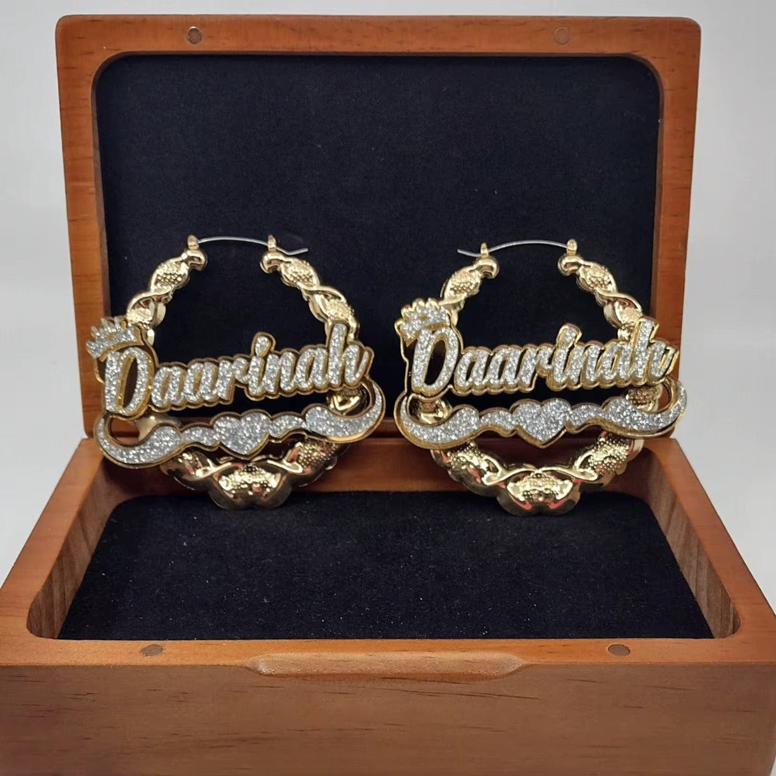 Ensemble Personnalisé – Collier et Boucles d’Oreilles doré avec strass Or MAX for ME