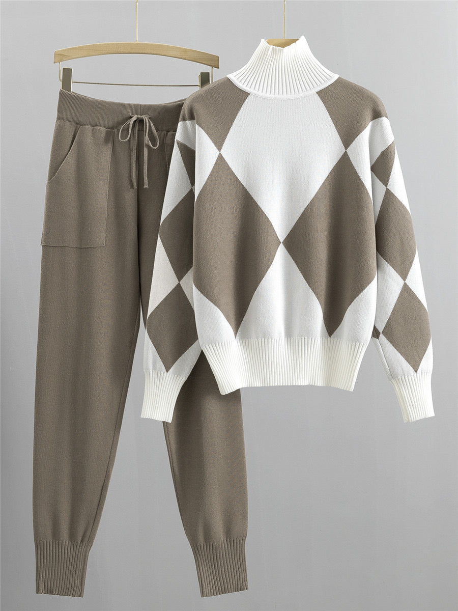 
Ensemble pull col roulé gris style moderne sophistiqué MAX FOR ME