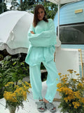 Ensemble pull détails troués pantalon - Style décontracté moderne - MAX FOR ME Vert doux / S MAX for ME
