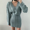 Ensemble pull jupe courte col V stylé automne hiver moderne MAX FOR ME MAX for ME