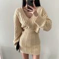 Ensemble pull jupe courte col V stylé automne hiver moderne MAX FOR ME MAX for ME