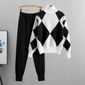 
Ensemble pull pantalon noir graphique contemporain chic MAX FOR ME