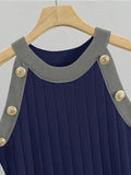 Ensemble robe gilet marine femme maille semi longue - MAX FOR ME MAX for ME