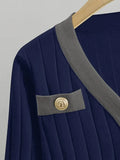 Ensemble robe gilet marine femme maille semi longue - MAX FOR ME MAX for ME