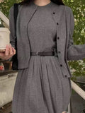 Ensemble robe tricot veste femme style preppy ceinture - tenue complète MAX for ME