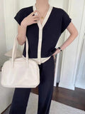 Ensemble robe tricot veste femme style preppy ceinture - tenue complète - MAX FOR ME Noir / S MAX for ME