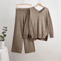 Ensemble tricot col montant pull pantalon côtelé hivernal cocooning MAX FOR ME MAX for ME