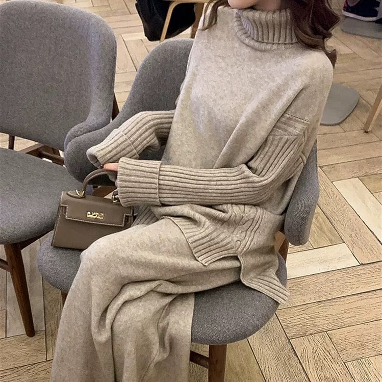 Ensemble tricot col montant pull pantalon côtelé hivernal cocooning MAX FOR ME MAX for ME