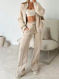 Ensemble veste sweat pantalon - Confort chic moderne - MAX FOR ME Beige / S MAX for ME