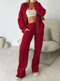 Ensemble veste sweat pantalon - Confort chic moderne - MAX FOR ME Rouge / S MAX for ME