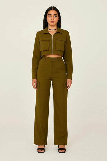 MAX for ME Ensembles de vêtements Marron / XS/S Ensemble Cargo 2 pièces – Style structuré et confort urbain