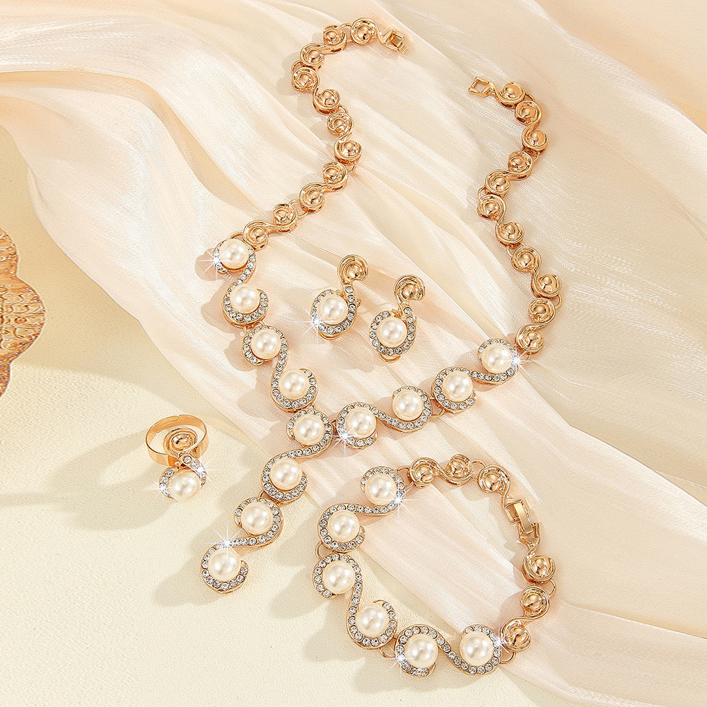et bijoux 4 pièces perles femme parure complète élégance MAX FOR ME