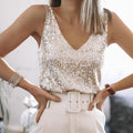 Haut à sequins éblouissant avec décolleté en V – élégant et chic pour soirées MAX FOR ME
