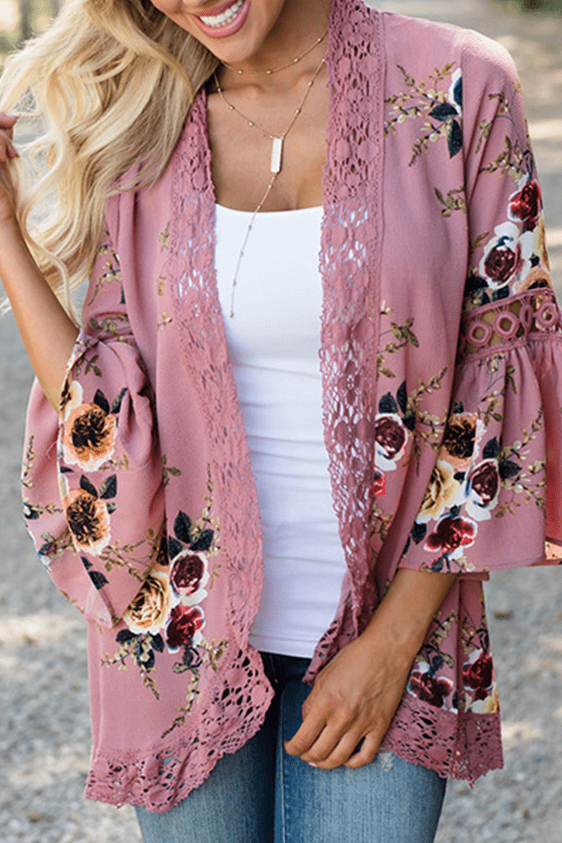 Haut patchwork décontracté pour femme avec imprimé Rose Frais / S MAX FOR ME